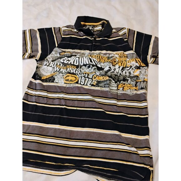 Vintage Ecko Unltd Graffiti Polo Shirt Men's XL - Picture 8 of 9